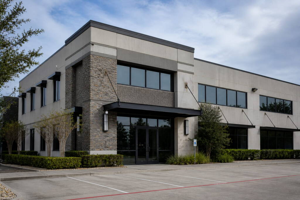 Commercial Building Exterior Repaint before image