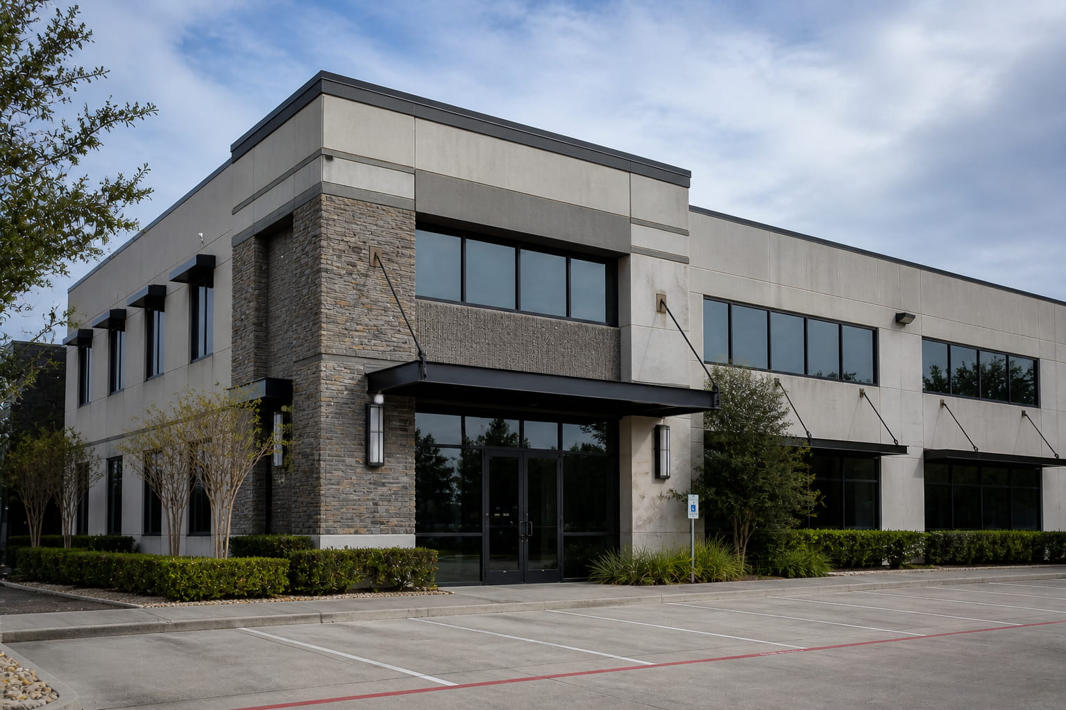 Commercial Building Exterior Repaint before